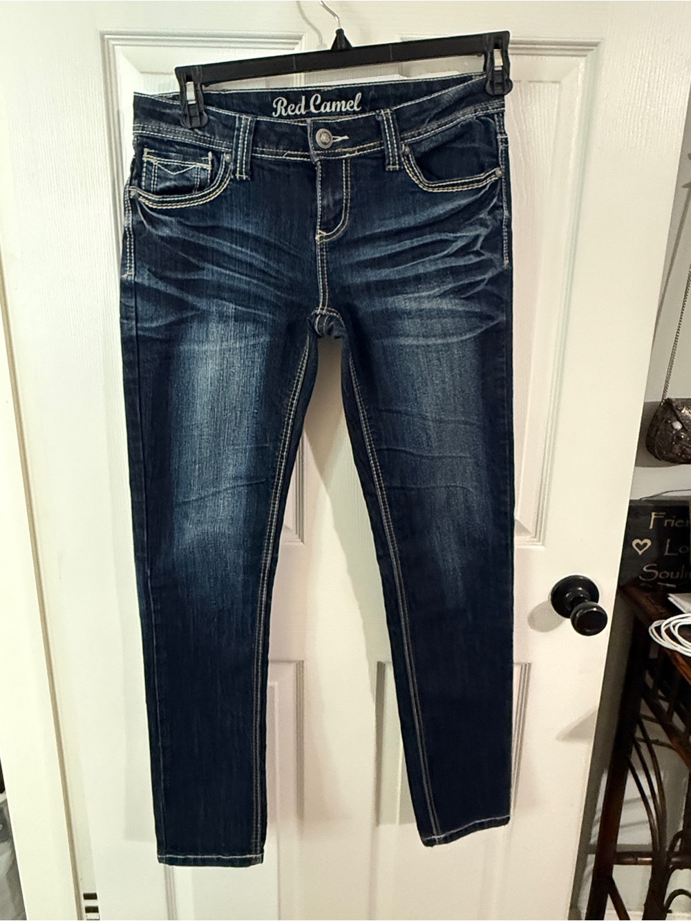 Red Camel Indigo Skinny Jeans with Contrast Stitching